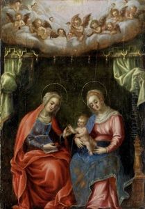 Maria Mit Dem Kind Und Der Mutter Anna by Joos Van Cleve