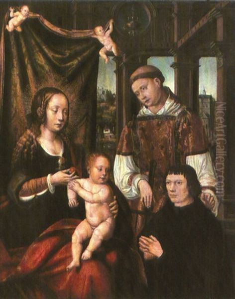 Die Mutter Gottes Mit Dem Jesusknaben, Dem Heiligen Laurentius Und Einer Mannlichen Stifterfigur - view 1