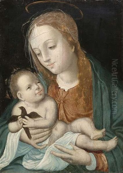 Madonna Mit Kind, Einen Goldfink Haltend - view 1