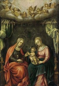 Maria Mit Dem Kind Und Der Mutter Anna by Joos Van Cleve
