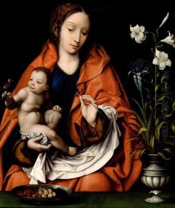 Maria Mit Jesusknaben, Der Ein Rotbrustchen Halt (collab. W/ Workshop) by Joos Van Cleve
