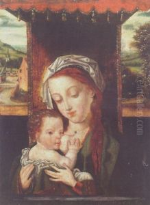 Madonna Mit Dem Kinde Unter Einem Baldachin