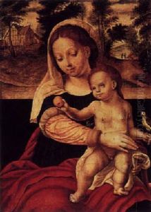 The Madonna And Child Seated With A Parrot