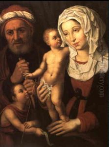Die Heilige Familie Mit Dem Jesusknaben by Joos Van Cleve