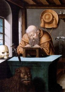 Saint Jerome Dans Son Cabinet De Travail by Joos van der Beke Cleve