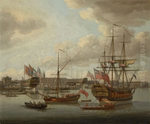 Deptford Shipyard, London by John Cleveley the Younger