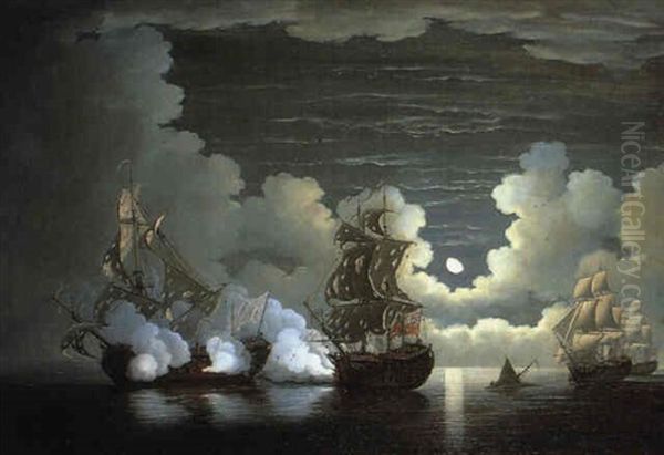 H.m.s. 'monmouth' Capturing The 'foudroyant' - view 1