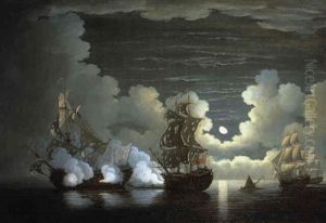 H.m.s. 'monmouth' Capturing The 'foudroyant' by John Cleveley the Younger