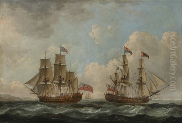 The Yacht Royal Charlotte In Two Positions Off The Coast - view 1