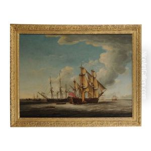 Two 32-gun Frigates Receiving Their Captains by John the Elder Cleveley