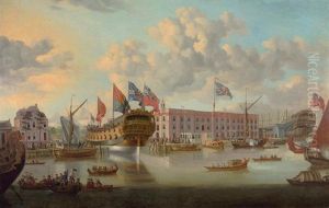 Greenwich Shipyard, 1750 by John the Elder Cleveley