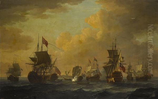 Shipping Off A Coast, With One Flying The Royal Standard, Another With A Vice Admiral Of The Red, Another With A Rear Admiral Of The Blue - view 1