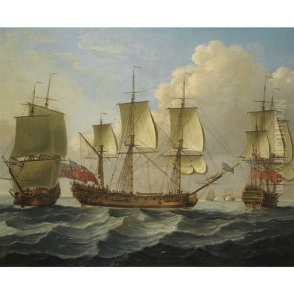 An East Indiaman In Three Positions - view 1