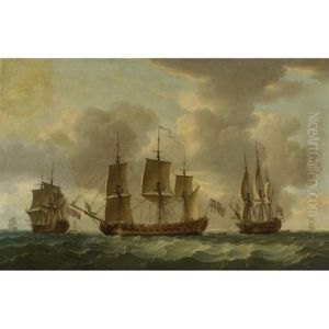 The Frigate H.m.s. Pallas In Three Positions by John the Elder Cleveley
