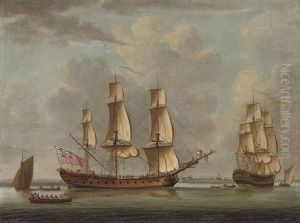 English Men-o'war Leaving Their Anchorage Off Sheerness by John the Elder Cleveley