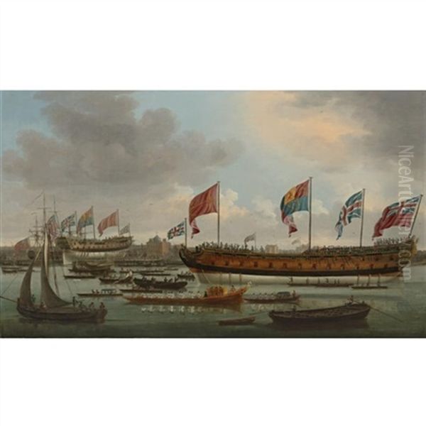 Launch Of The Man-of-war Edgar, Deptford - view 1