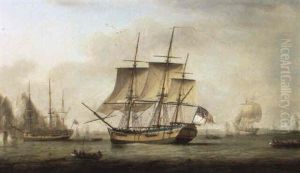 The Sarah And Other Whalers Sailing The Arctic by Robert Cleveley