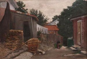 Smabyinterior Med Kvinne by Wilhelm Andreas