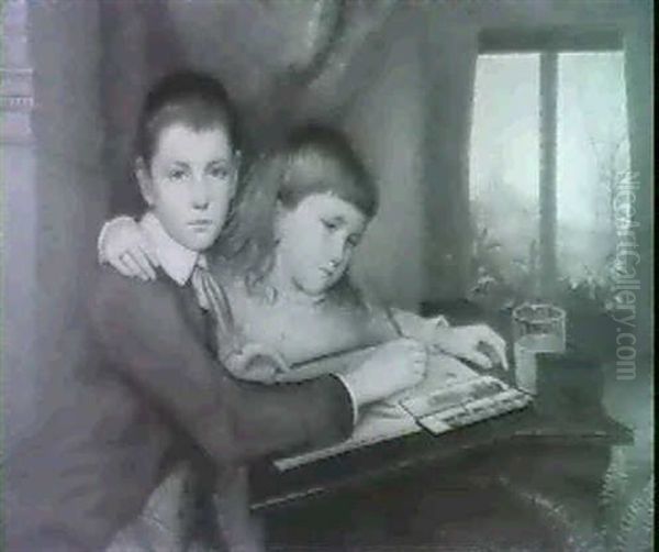 A Portrait Of Arthur Appleton Beebe And His Sister Emily Esther Beebe - view 1