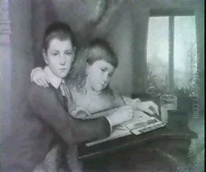 A Portrait Of Arthur Appleton Beebe And His Sister Emily    Esther Beebe by Edward Clifford