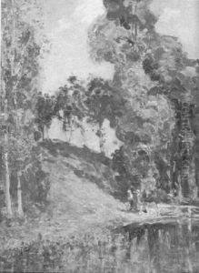 Man And Woman By Woodland Lake by Henry Charles Clifford