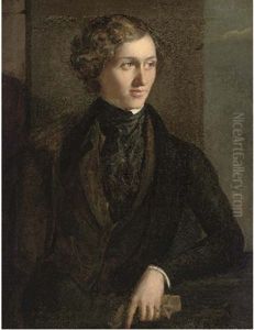 Portrait Of A Gentleman (percy Bysshe Shelley?) In A Dark Coat And Cravat, Holding A Glove In His Left Hand