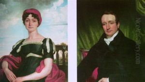 Portrait Of Louisa Merivale Wearing A Black And Red