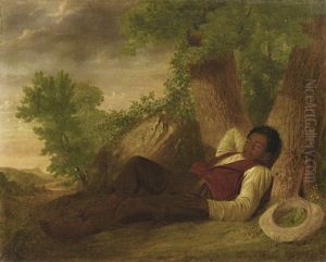 Boy Asleep At The Base Of A Tree by James-Goodwyn Clonney