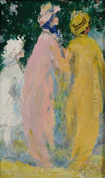 Portrait Of Three Ladies In Profile - view 1