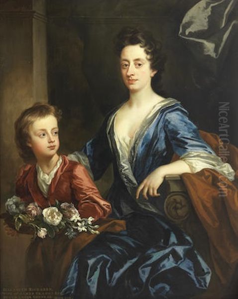 Portrait Of Elizabeth Richards, Three-quarter-length, Seated With Her Son - view 1
