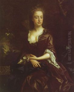 Portrait Of Elizabeth, Duchess Of Somerset, In A Brown Dress And Blue Shawl