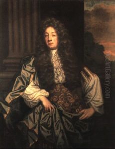 Portrait Of A Gentleman (the Duke Of Bedford?) Wearing A Blue Cape