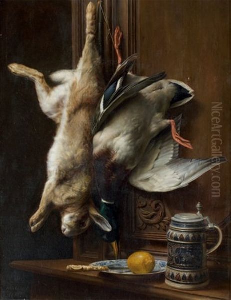 Nature Morte Au Colvert Et Au Lapin - view 1