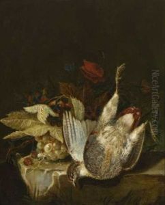 Stillleben Mit Erlegten Vogeln Und Fruchten by Felix Clouet