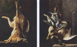 A Hunting Still Life With A Rabbit And A Pheasant