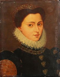 Portrait Of A Lady, Bust-length, In Black Bejewelled Costume by Francois Clouet