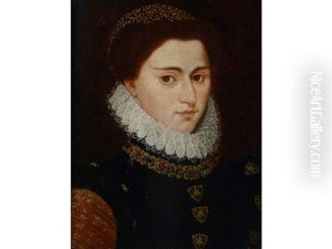 Portrait Of A Woblewoman, Bust Length Wearing A High Lace Trimmed