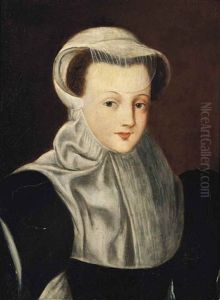 Portrait Of A Lady, Possibly Mary, Queen Of Scots (1542-1587), Half-length, In A Black Dress With White Cap