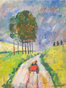 Landskap Med Hastekipage by Folke Andreasson