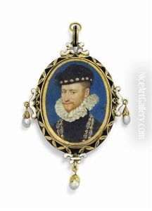 A Nobleman Probably Jacques De Savoie, Duc De Nemours And Comte De Geneve (1531-1585), In Black Doublet And White Ruff by Francois Clouet