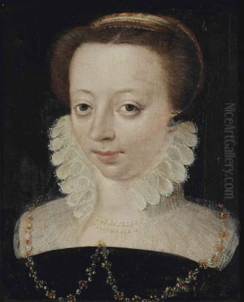 Portrait Of A Lady, Bust-length, In A Black Dress With A White Ruff - view 1