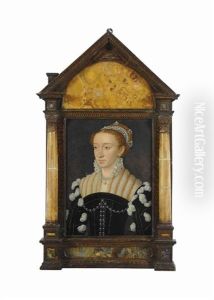 Portrait Of Margaret Of France, Duchess Of Berry, Later Savoia, In A Gold-embroidered And Jewelled Black Dress, The Sleeves Slashed...