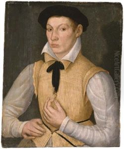 Portrait Of A Young Man In A Yellow Doublet And A Black Cap Portrait Of A Young Man In A Yellow Doublet And A Black Cap