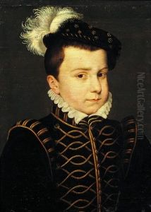 Portrait De Francois Hercules De France, Duc D'alencon, Quatrieme Fils De Henri Ii Et De Catherine De Medicis by Francois Clouet