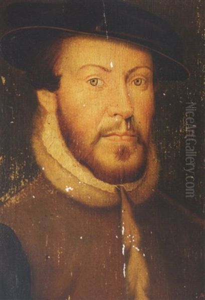 Portrait Of A Gentleman Wearing A Brown Fur-lined Doublet - view 1
