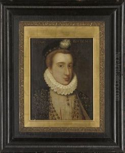 Portrait Of A Gentleman (henry Ii, King Of Navarre?) In A Black And Gold Embroidered Coat