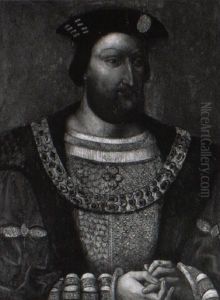 Portrait Of Francois I In A Fur-lined Coat And Jewelled Chain by Jean (Jehannet) Clouet
