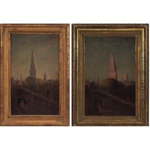 Church Towers In Brooklyn (pair)