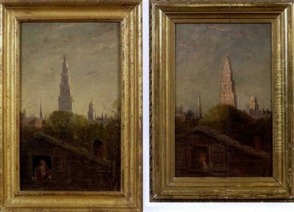 Church Towers In Brooklyn (pair) - view 1