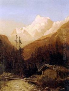 Log Cabin In The Mountains by George Lafayette Clough